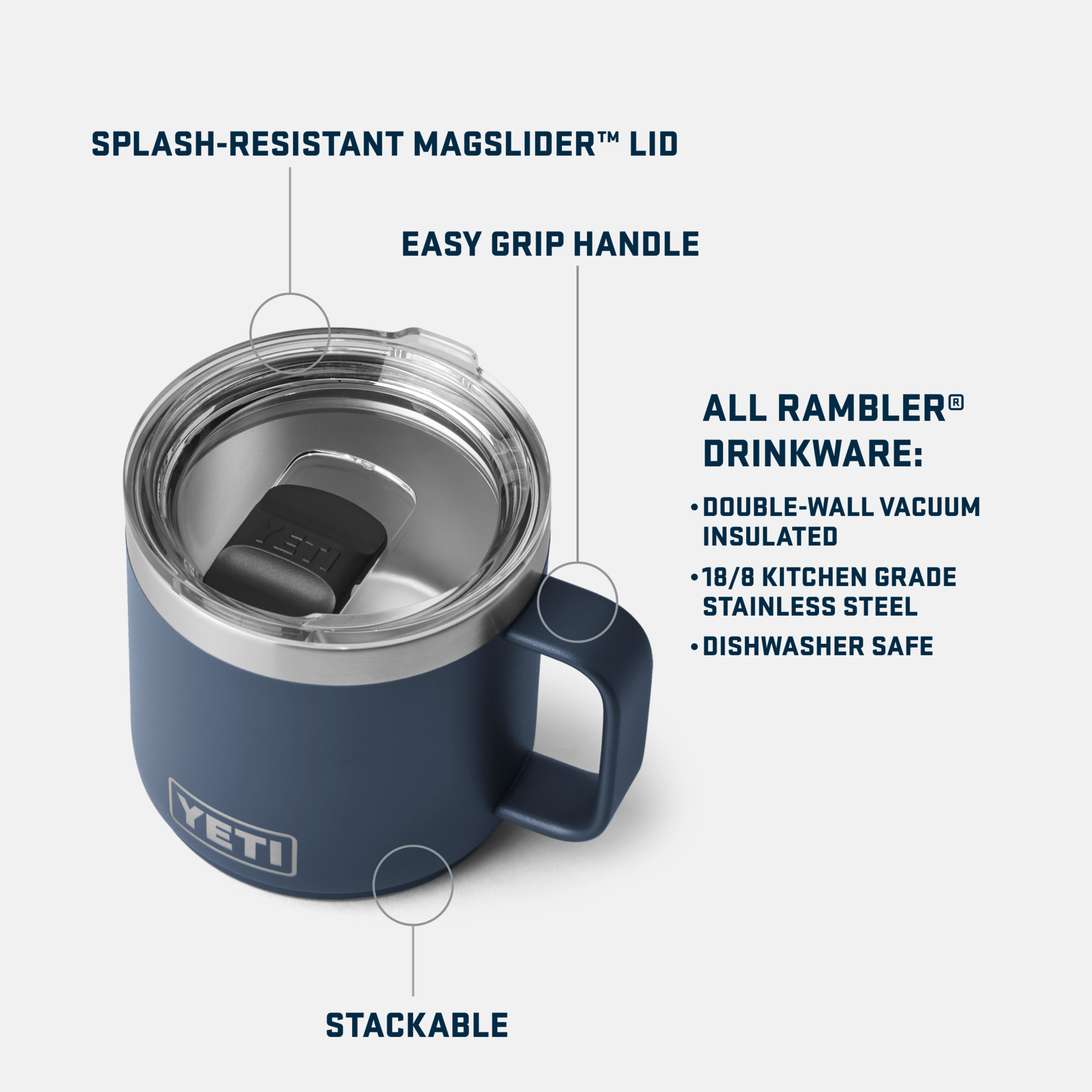 YETI Rambler® 14 oz (414 ml) Stackable Mug Black