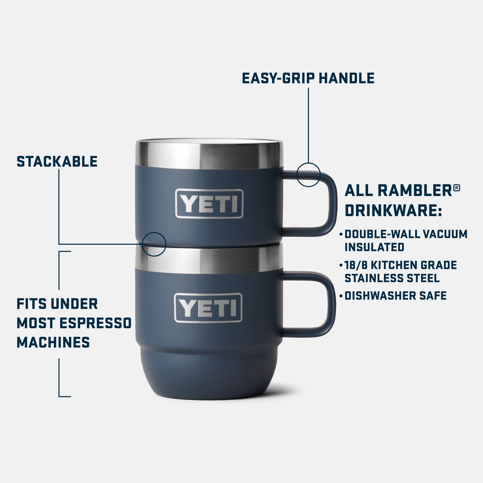 YETI Rambler® 6 oz (177 ml) Stackable Mugs Charcoal