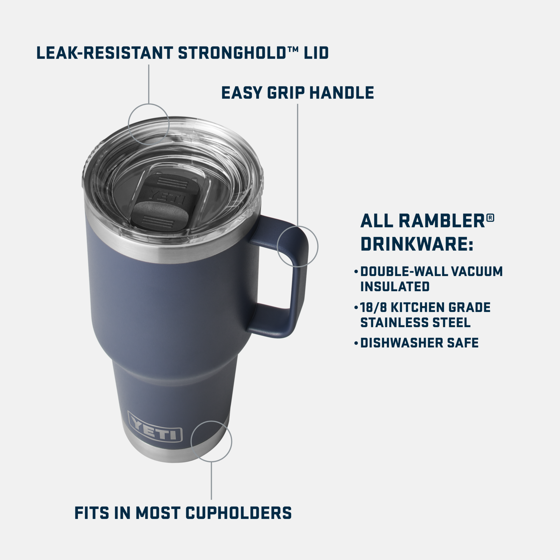 YETI Rambler® 30 oz (887 ml) Travel Mug Rescue Red