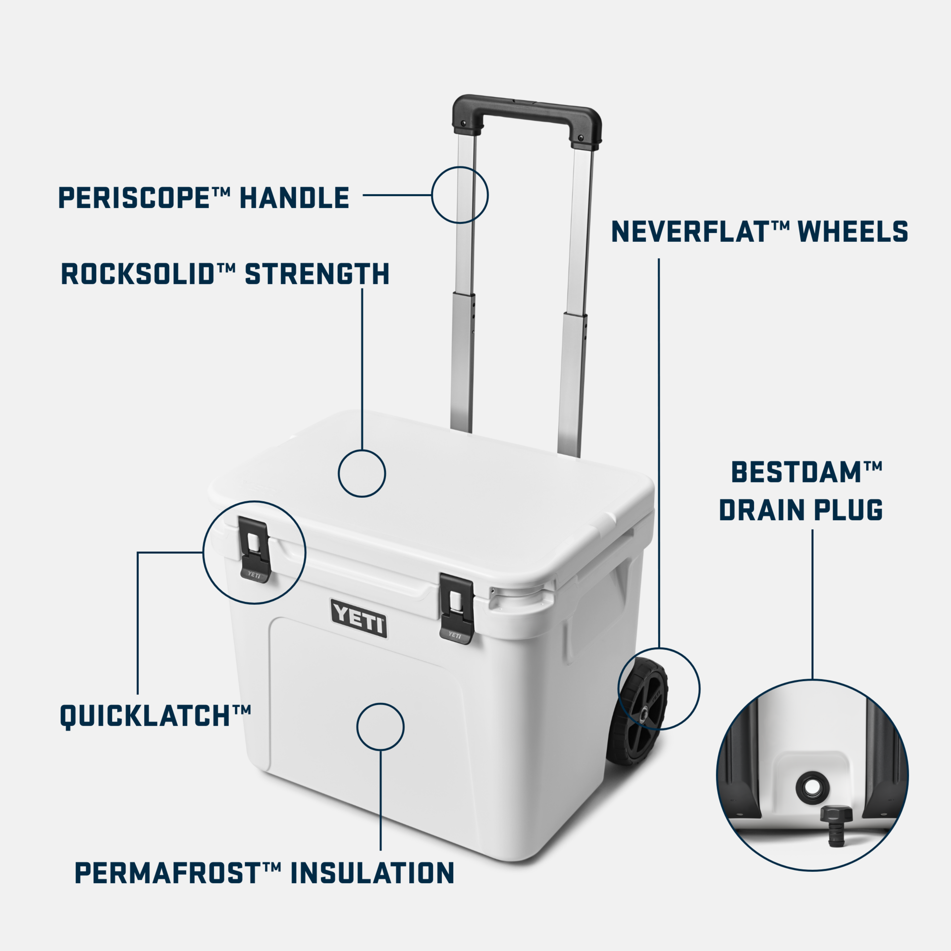 YETI Roadie® 60 Wheeled Cool Box White